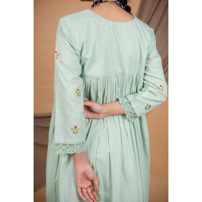 Priya Chaudhary Green Kurtas (Set of 2)