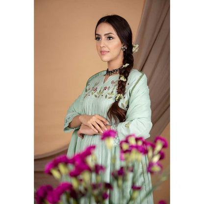 Priya Chaudhary Green Kurtas (Set of 2)