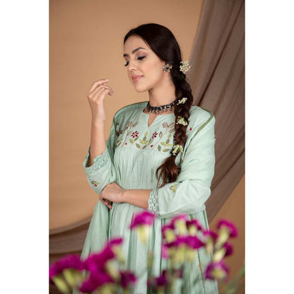 Priya Chaudhary Green Kurtas (Set of 2)