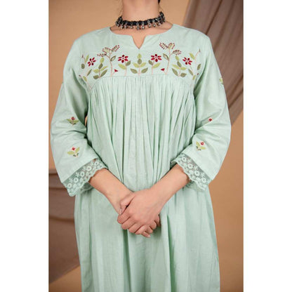 Priya Chaudhary Green Kurtas (Set of 2)