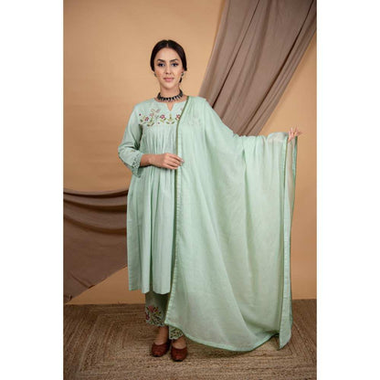 Priya Chaudhary Green Kurtas (Set of 3)