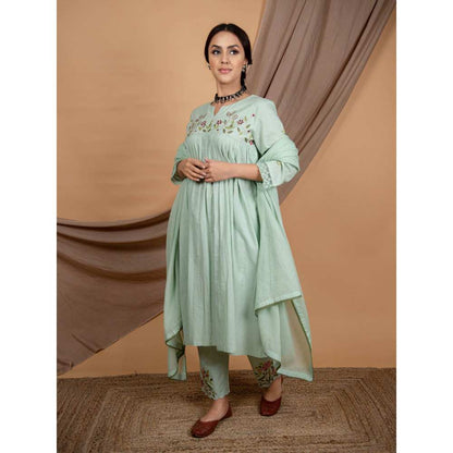 Priya Chaudhary Green Kurtas (Set of 3)