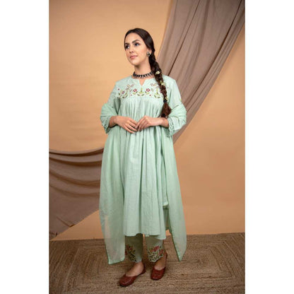 Priya Chaudhary Green Kurtas (Set of 3)