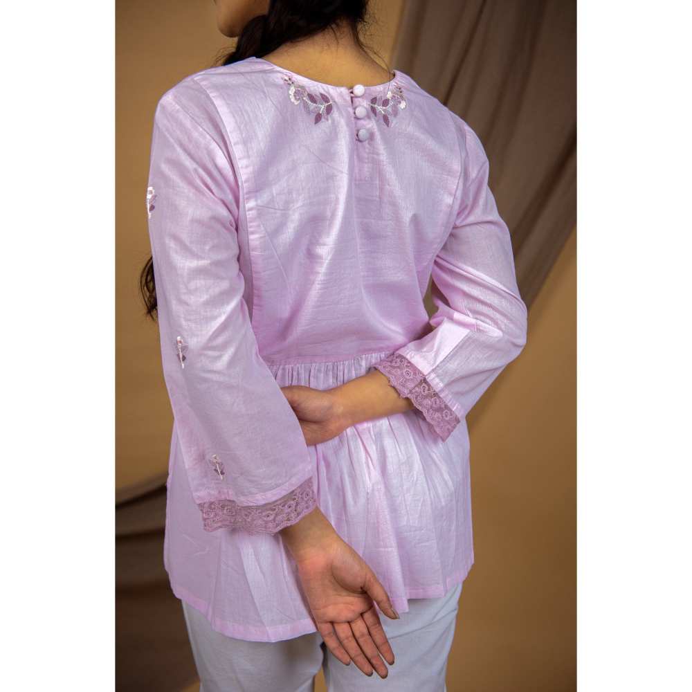 Priya Chaudhary Light Pink Kurtas (Set of 2)