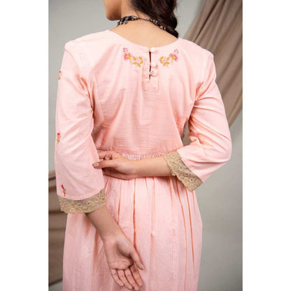 Priya Chaudhary Peach Kurtas (Set of 2)