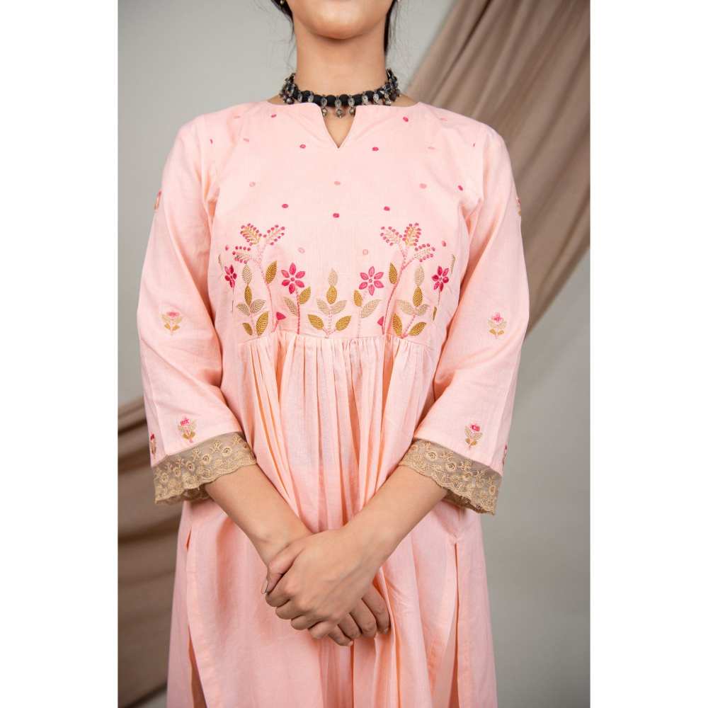 Priya Chaudhary Peach Kurtas (Set of 3)