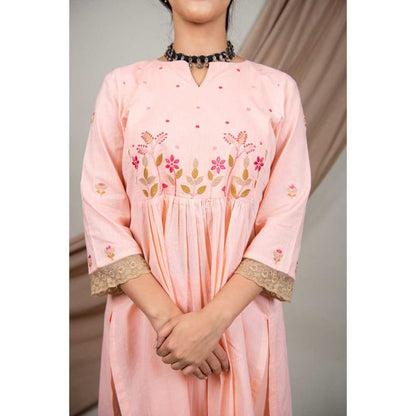 Priya Chaudhary Peach Kurtas (Set of 3)