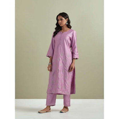 Priya Chaudhary Chanderi Embroidered Purple Kurta