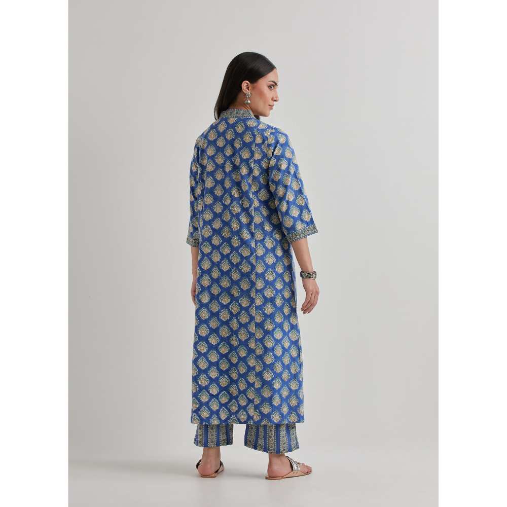 Priya Chaudhary Printed Navy Blue Kurtas