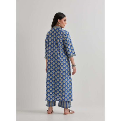 Priya Chaudhary Printed Navy Blue Kurtas