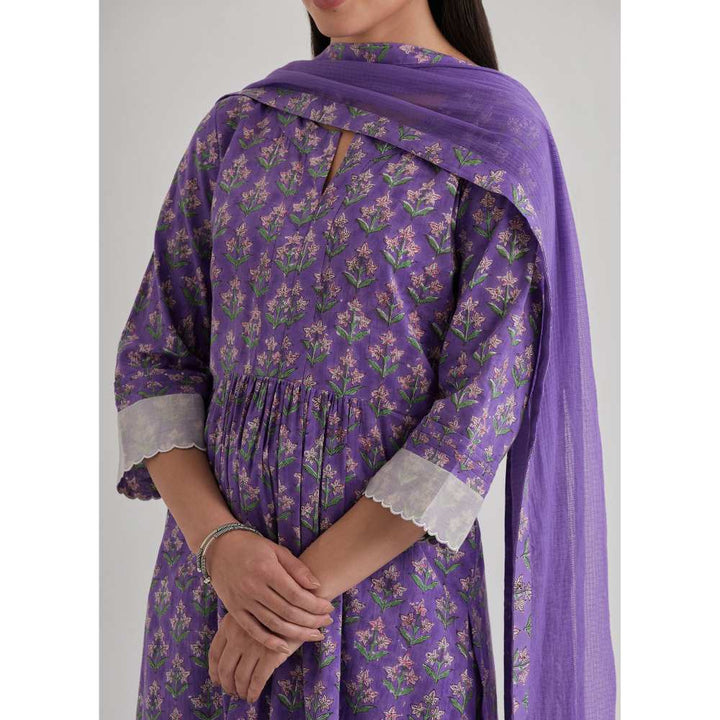 Priya Chaudhary Printed Purple Kurtas (Set of 3)