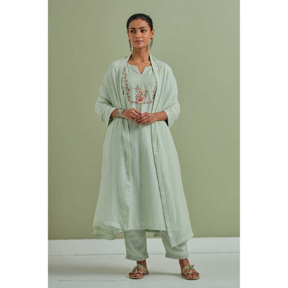 Priya Chaudhary Embroidered Green Kurtas (Set of 3)