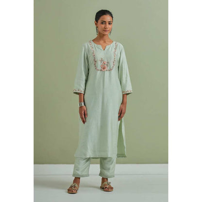 Priya Chaudhary Embroidered Green Kurtas (Set of 3)