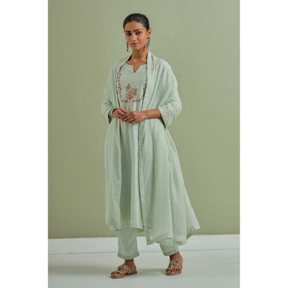 Priya Chaudhary Embroidered Green Kurtas (Set of 3)