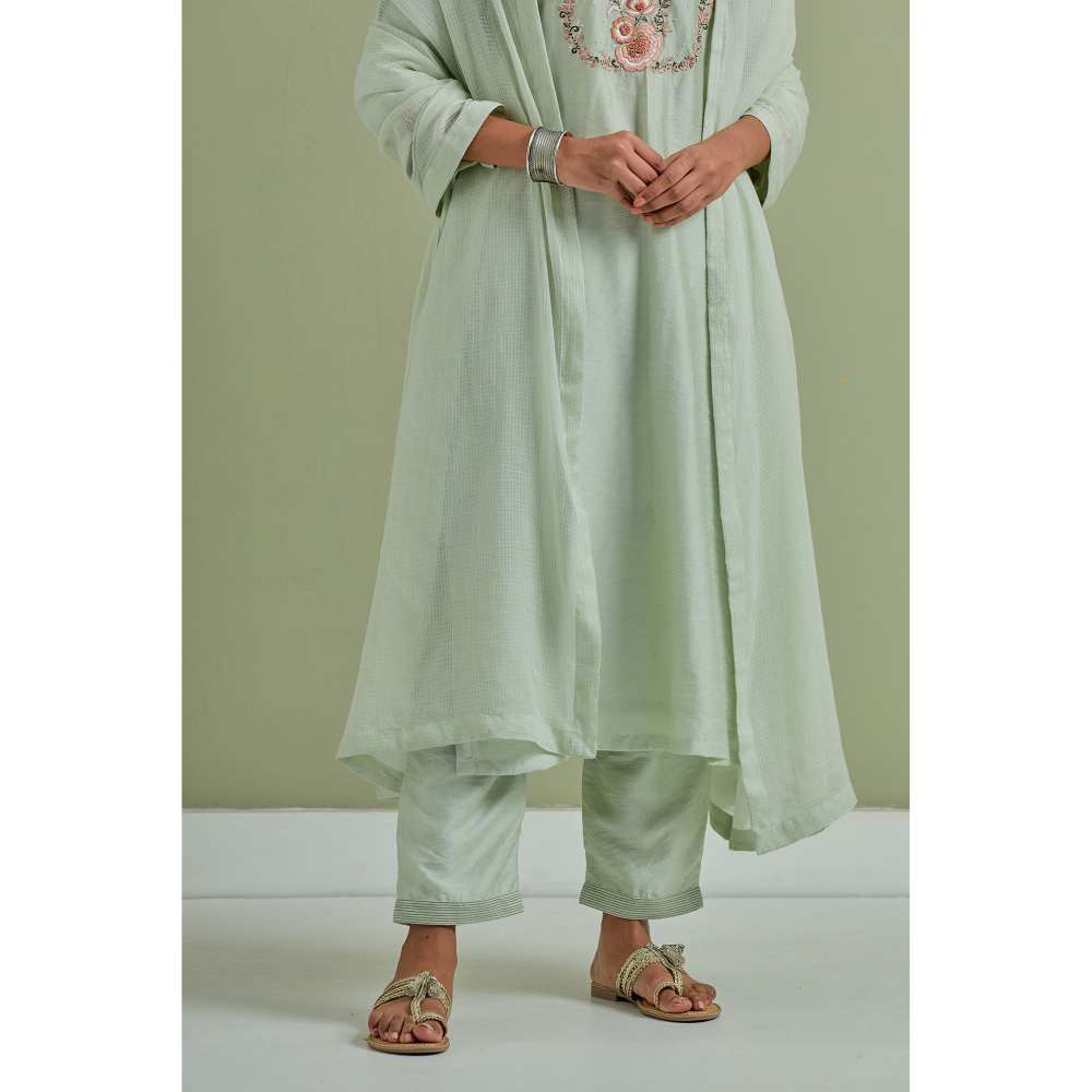 Priya Chaudhary Embroidered Green Kurtas (Set of 3)
