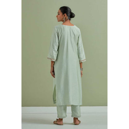 Priya Chaudhary Embroidered Green Kurtas (Set of 2)