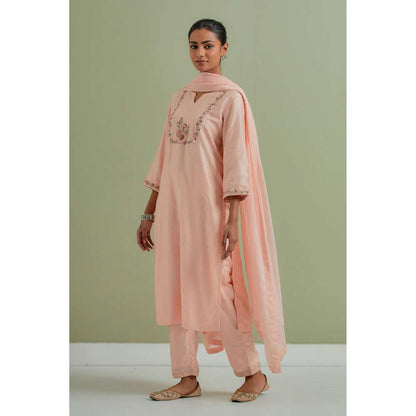 Priya Chaudhary Embroidered Peach Kurtas (Set of 3)