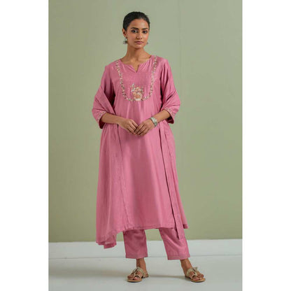 Priya Chaudhary Embroidered Pink Kurtas (Set of 3)