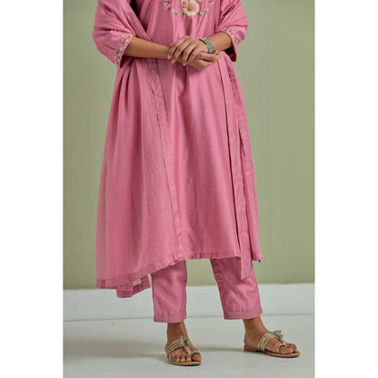Priya Chaudhary Embroidered Pink Kurtas (Set of 3)