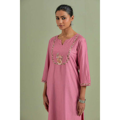 Priya Chaudhary Embroidered Pink Kurtas (Set of 2)