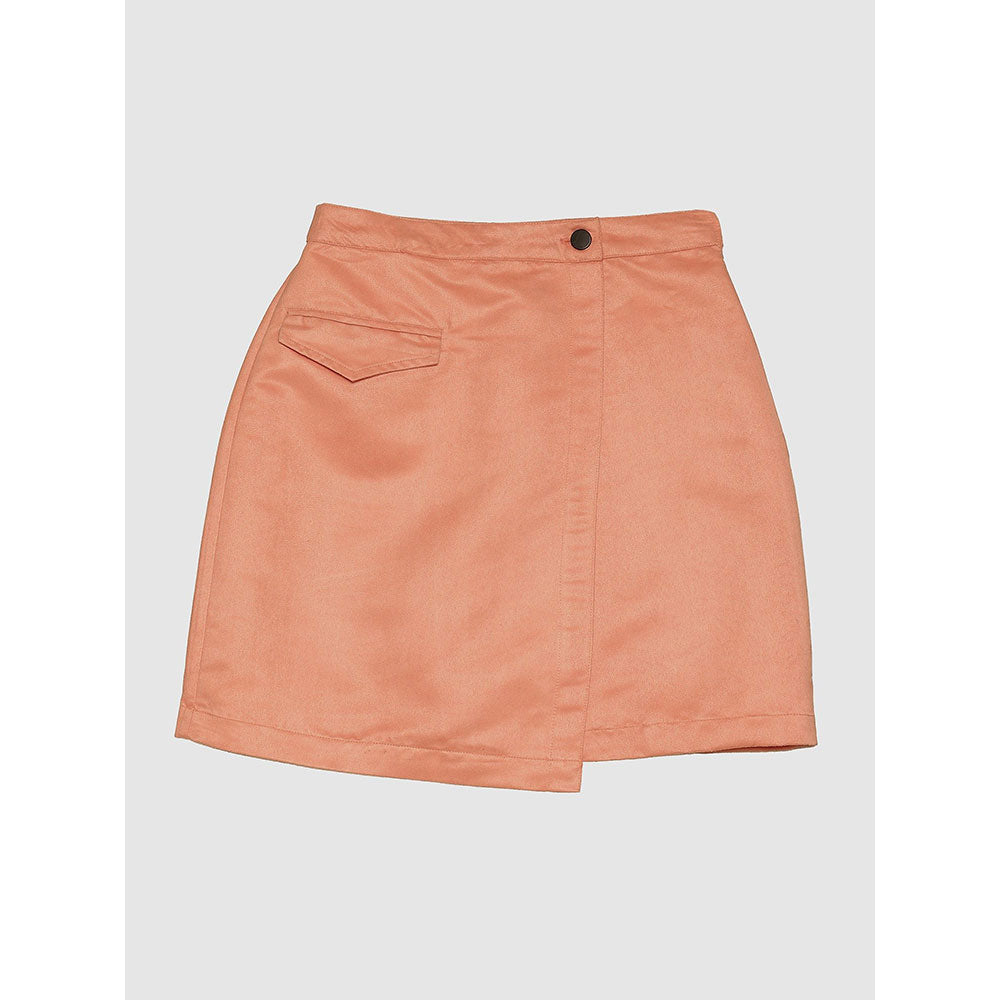 PRIMAL GRAY Coral Recycled Polyester Suede Asymmetrical Short Skirt