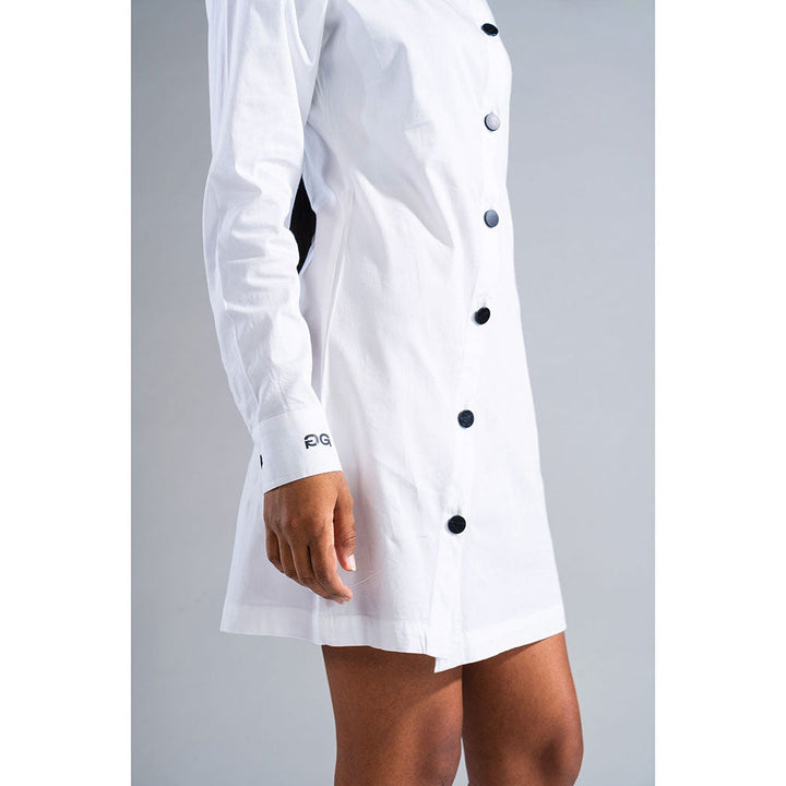 PRIMAL GRAY White Organic Cotton Button Down Shirt Dress