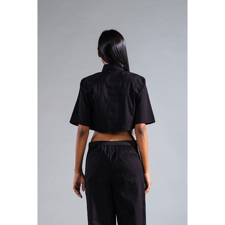 PRIMAL GRAY Black Organic Cotton Cropped Shirt