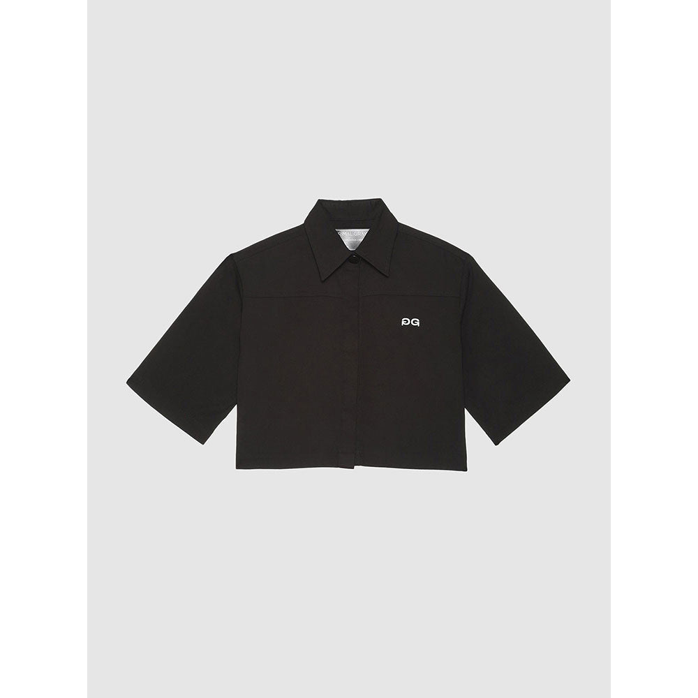 PRIMAL GRAY Black Organic Cotton Cropped Shirt