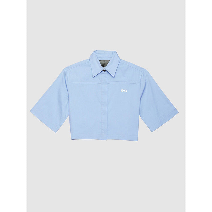 PRIMAL GRAY Blue Organic Cotton Cropped Shirt