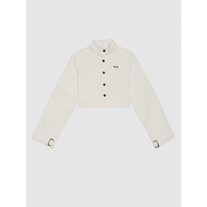 PRIMAL GRAY White Organic Cotton Cropped Summer Jacket