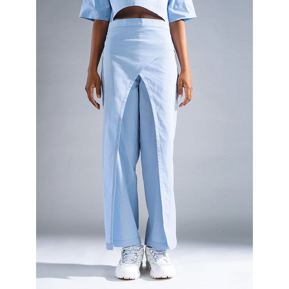 PRIMAL GRAY Blue Organic Cotton Side Drape Pant