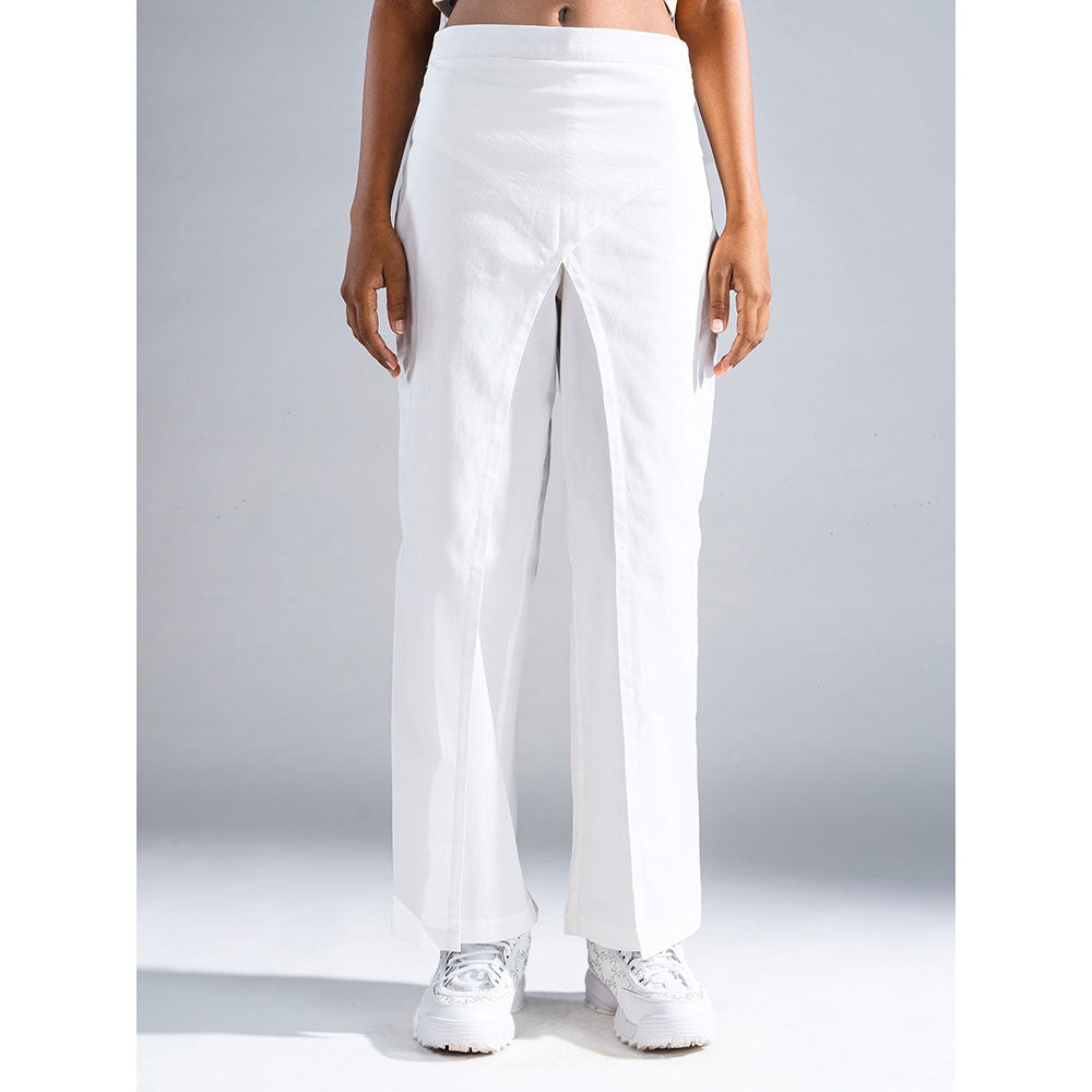 PRIMAL GRAY White Organic Cotton Side Drape Pant