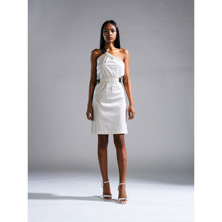 PRIMAL GRAY White Recycled Cotton Elastic Dress