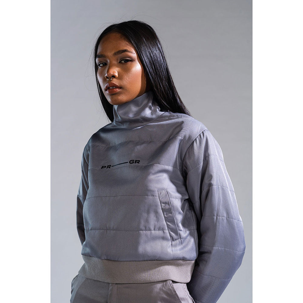 PRIMAL GRAY Grey Recycled Polyester Turtle neck Puffer Jacket