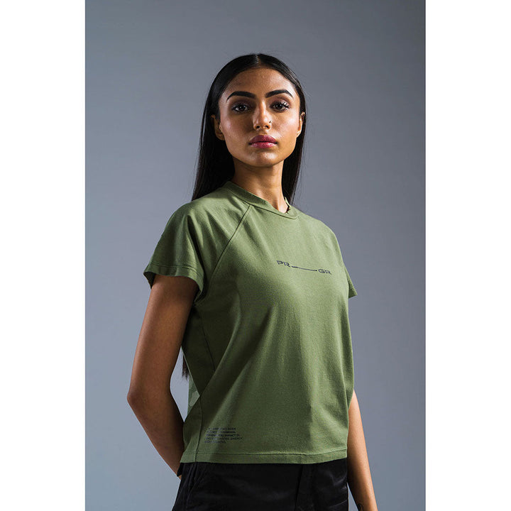 PRIMAL GRAY Army Green Cotton Modal Raglan T-Shirt