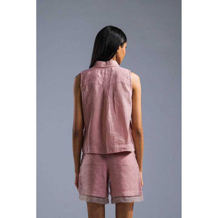 PRIMAL GRAY Dusky Pink Organic Linen Sleeveless Shirt