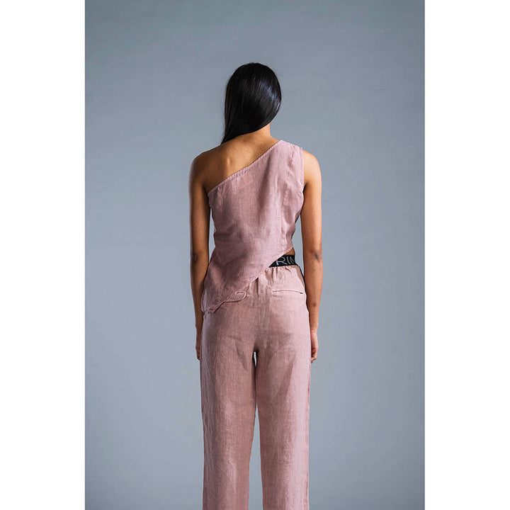 PRIMAL GRAY Dusky Pink Organic Linen Cut Out Top