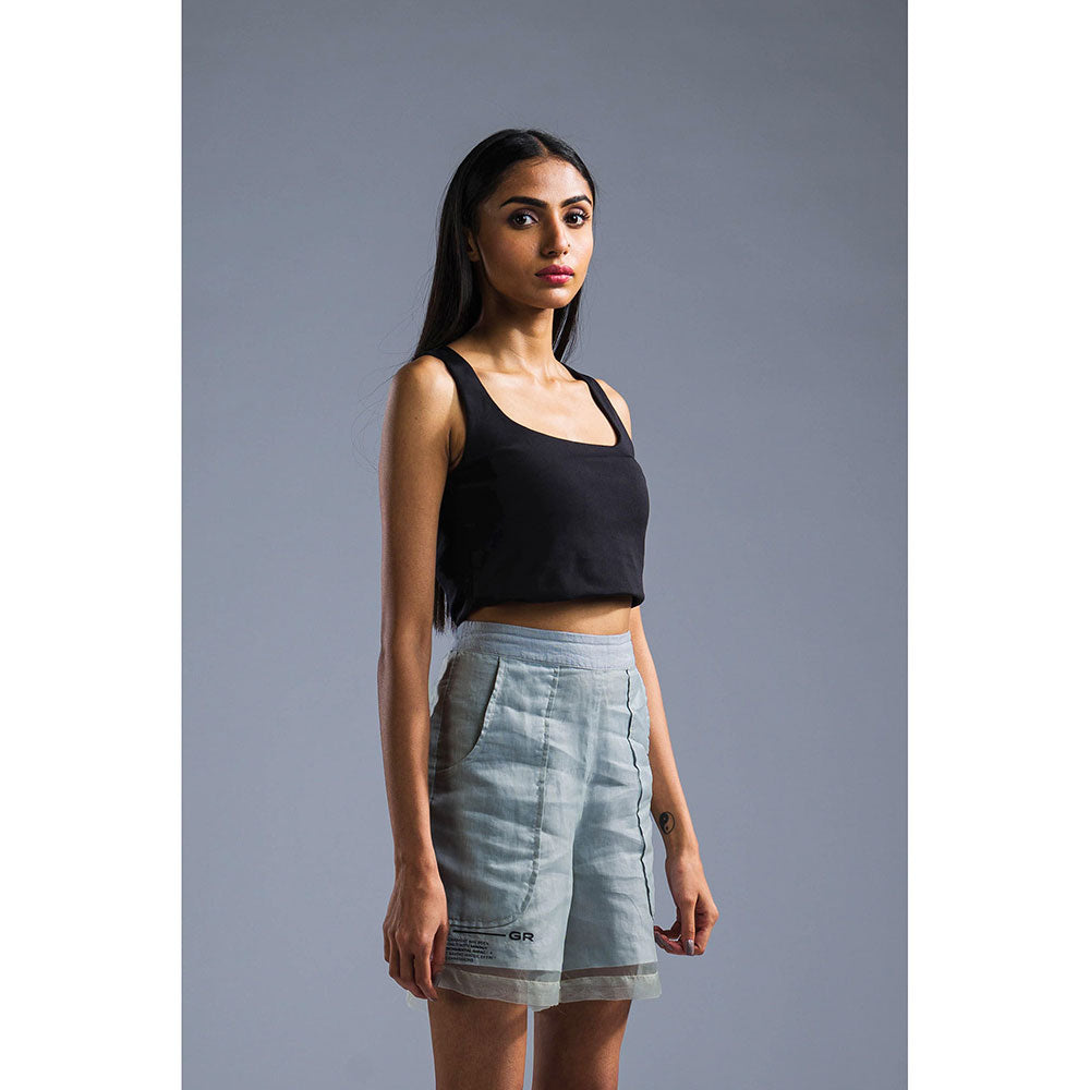 PRIMAL GRAY Ice Blue Organic Linen Double Layered Shorts