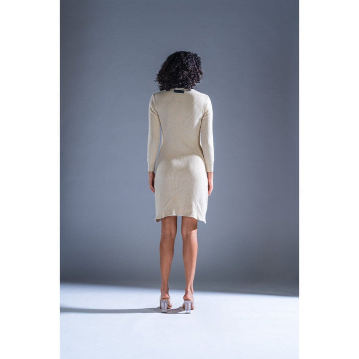 PRIMAL GRAY Cream Knitted Casual Knit Dress