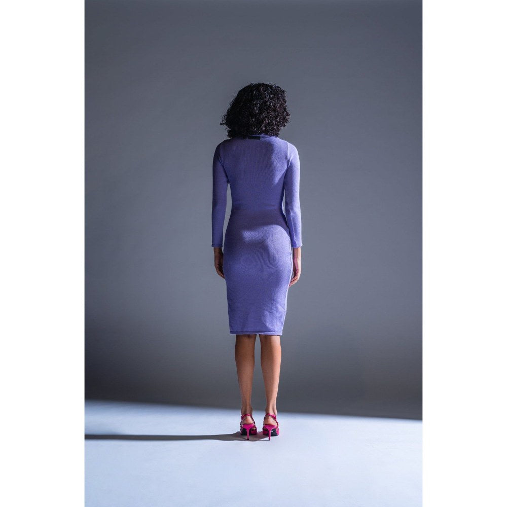 PRIMAL GRAY Lavender Knitted Cut Out Body Con Dress