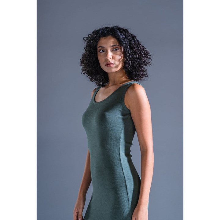 PRIMAL GRAY Sage Green Knitted Body Con Dress