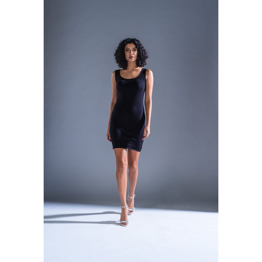 PRIMAL GRAY Black Knitted Body Con Dress