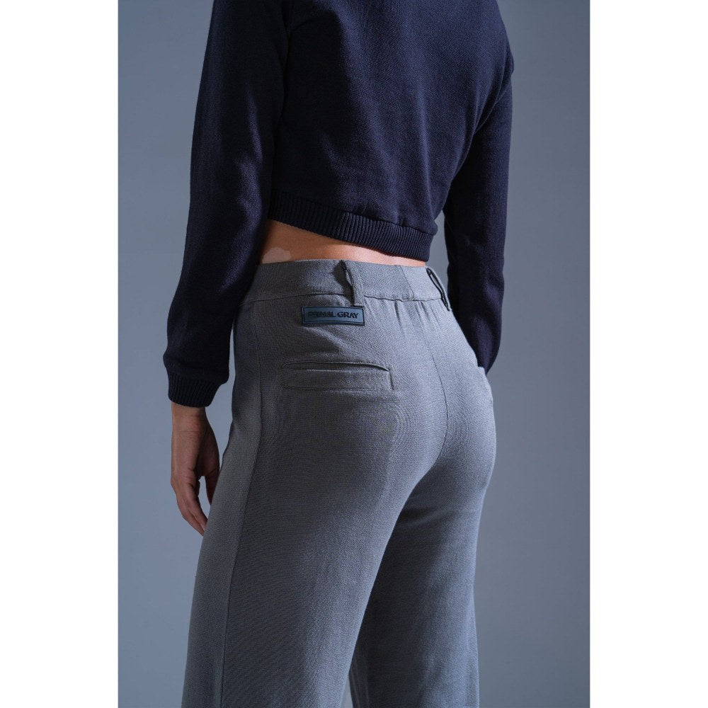PRIMAL GRAY Grey Knitted Lazy Solid Pants