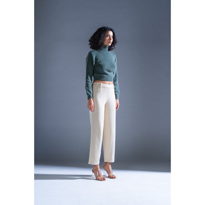 PRIMAL GRAY Cream Knitted Lazy Solid Pants