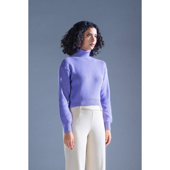 PRIMAL GRAY Lavender Knitted Cropped Sweater