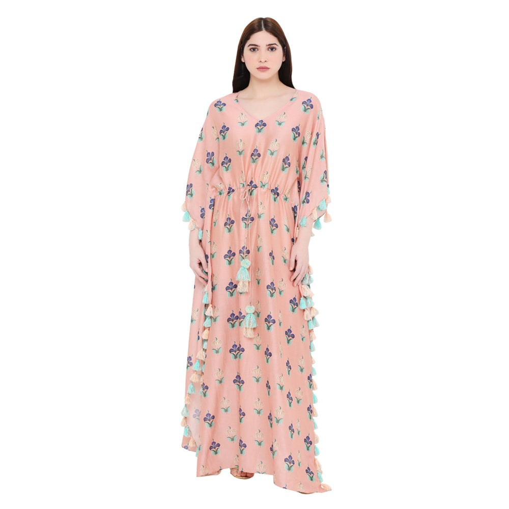 PS Pret by Payal Singhal Coral Printed Silkmul Kaftaan For Women