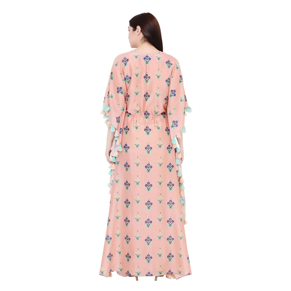 PS Pret by Payal Singhal Coral Printed Silkmul Kaftaan For Women