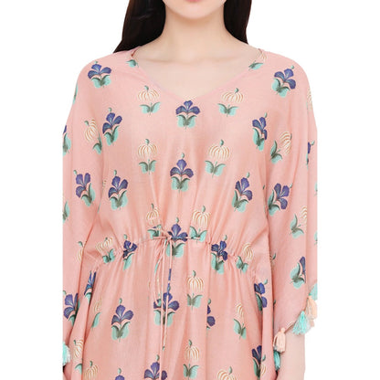 PS Pret by Payal Singhal Coral Printed Silkmul Kaftaan For Women
