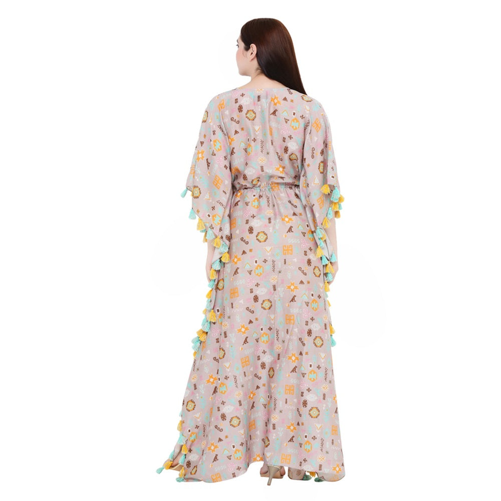 PS Pret by Payal Singhal Lavender Printed Silkmul Kaftaan For Women