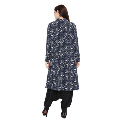 PS Pret by Payal Singhal Navy Blue Printed Crepe Top For Women